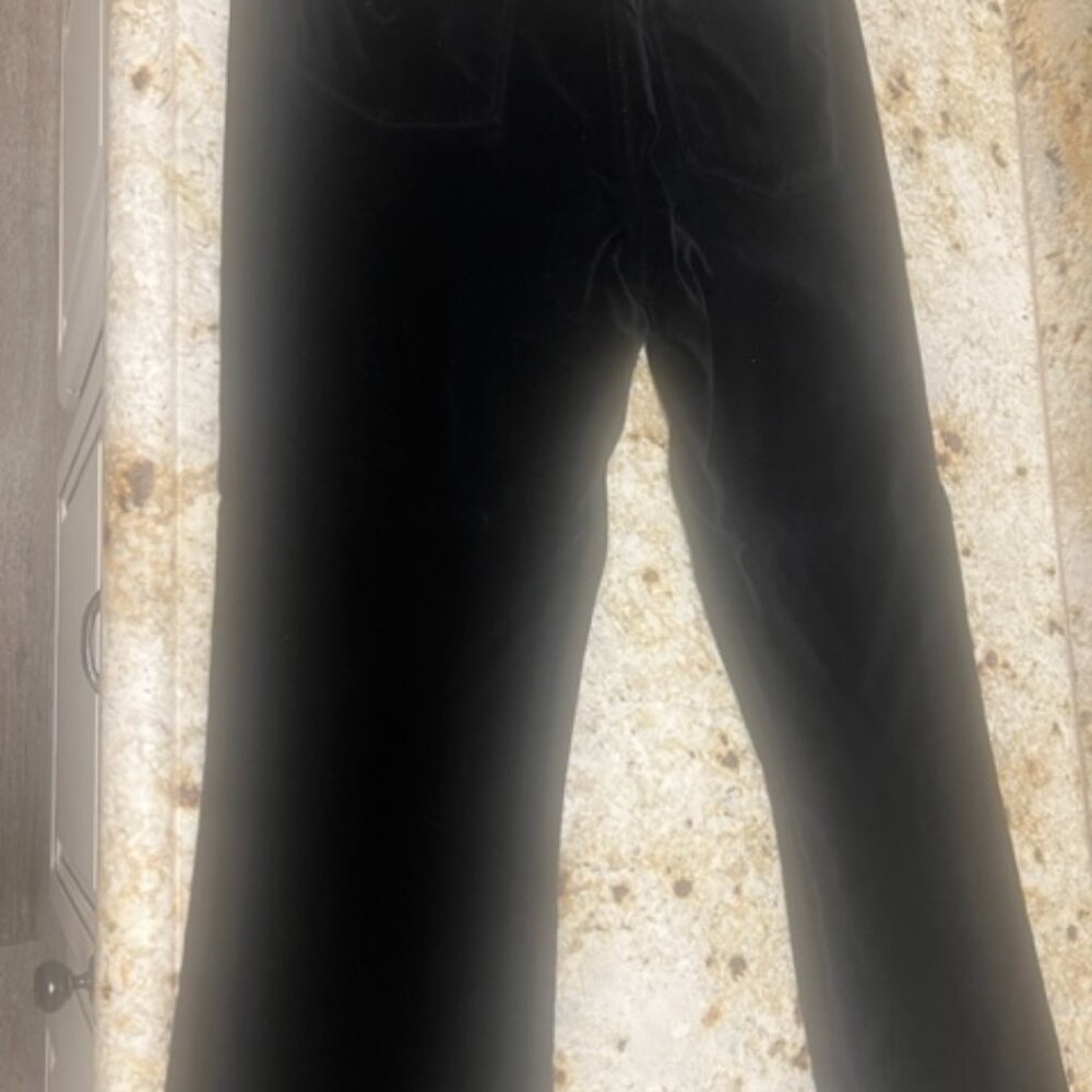 Hudson Brix High Rise Cropped Boot Stretch Velvet Jeans Womens 28 Black